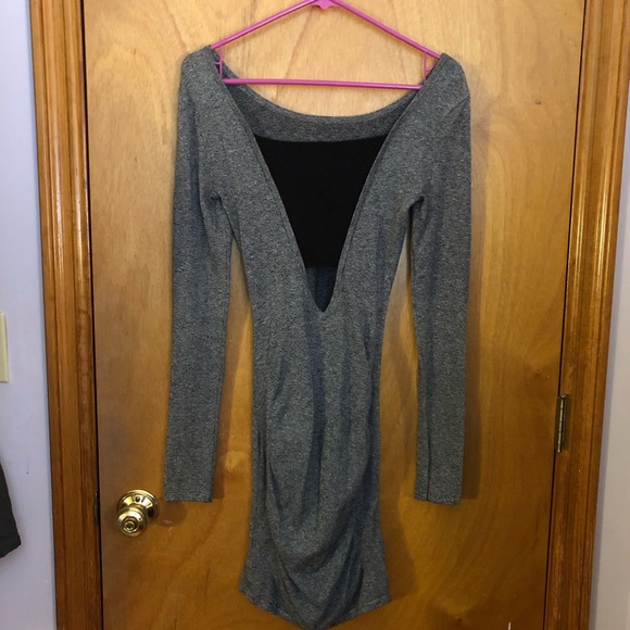 Express Grey Sweater Dress - Picture 2 of 5